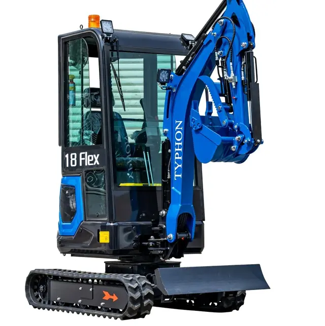 TYPHON 18 FLEX PRO 1.8 Ton Mini Excavator 12 attachments